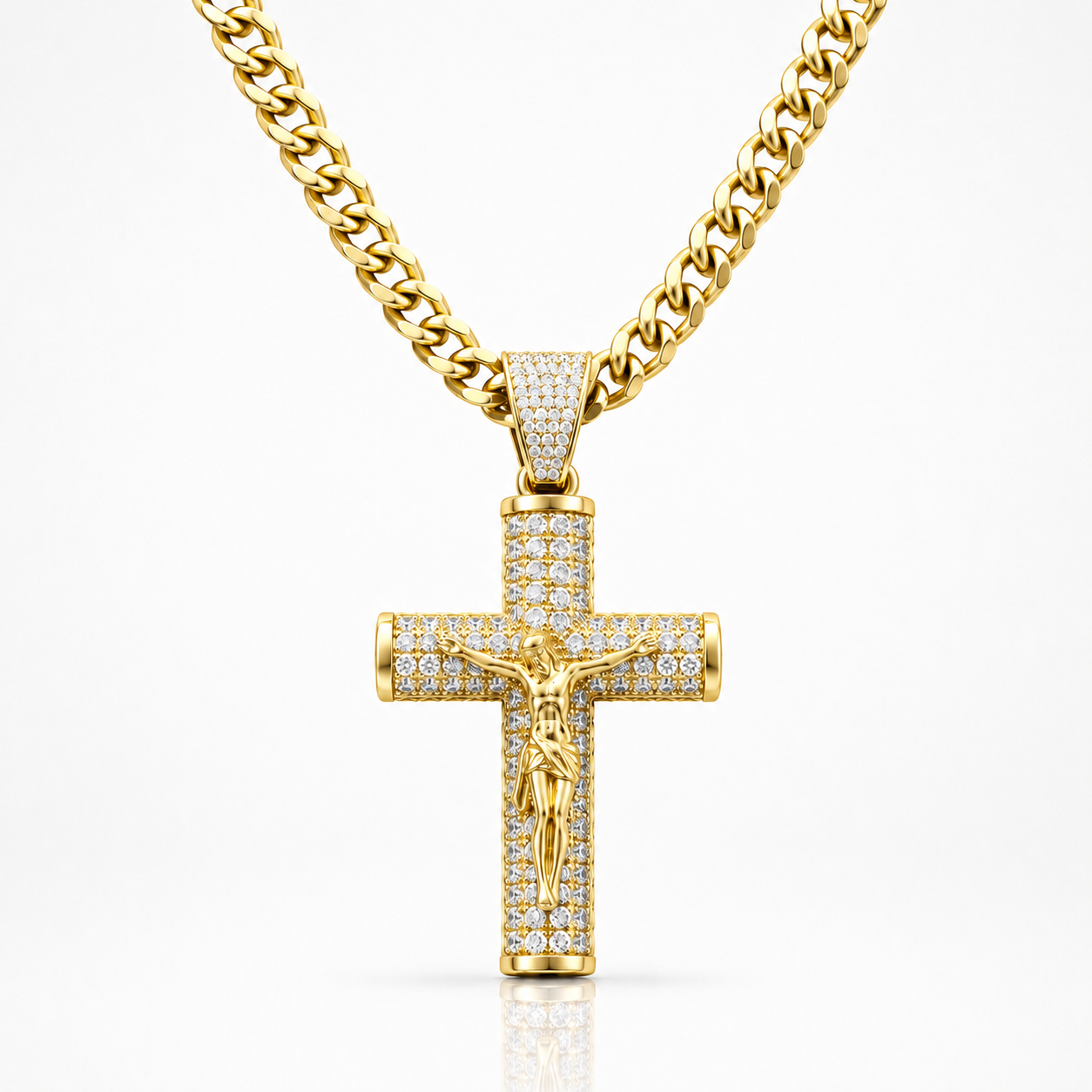 Cadena Con Crucifijo de Oro 14K
