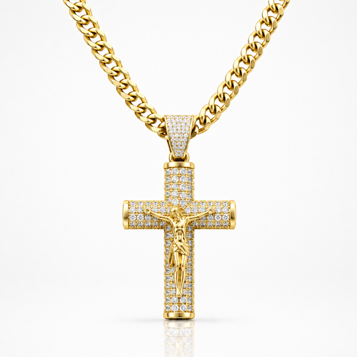 Cadena Con Crucifijo de Oro 14K